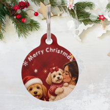 Jolie Photo de chien de Noël cramoisi Merry Christ