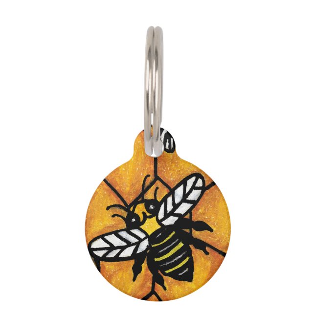 Médaillon Pour Animaux Jolie veste Jaune Bee Honeypeb (Devant)
