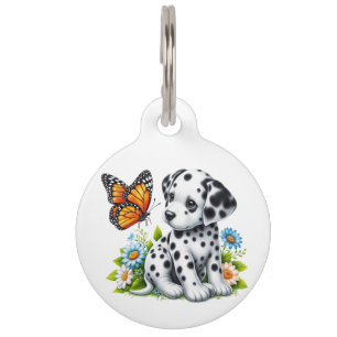 Médaillon Pour Animaux Jolis amis Dalmatien/Papillon