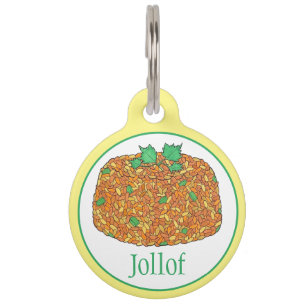 Médaillon Pour Animaux Jollof Rice Nigérian Ghanaian West African Food