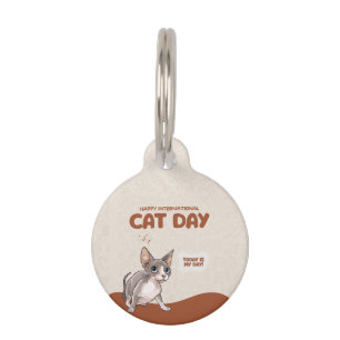Médaillon Pour Animaux Journée internationale de chat célébration Sphynx