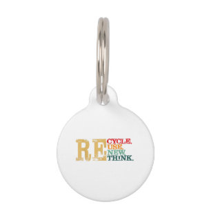 Médaillon Pour Animaux Joyeuse Journée de la Terre Recycler Réutiliser Re