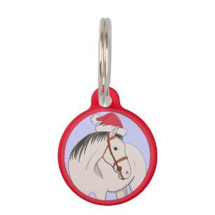Médaillon Pour Animaux Joyeux Cheval de Noël