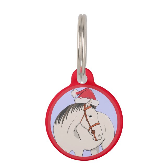 Médaillon Pour Animaux Joyeux Cheval de Noël (Devant)