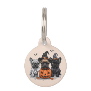 Médaillon Pour Animaux Joyeux Halloween Bouledogues Français