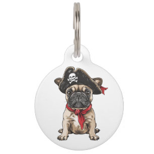 Médaillon Pour Animaux Joyeux Halloween Pirate Bouledogue Français