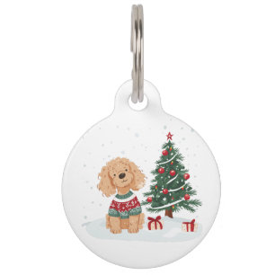 Médaillon Pour Animaux Joyeux Noël Goldendoodle Chien