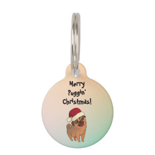 Médaillon Pour Animaux Joyeux Noël pug vacances chien animal familier éti
