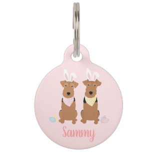 Médaillon Pour Animaux Joyeux Pâques Welsh Terriers Chiens Lapin Oreilles