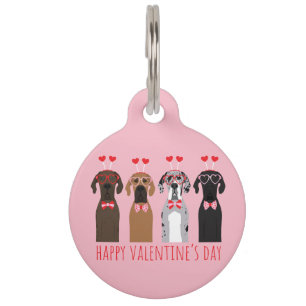 Médaillon Pour Animaux Joyeux Valentines Day Chiens de Danse