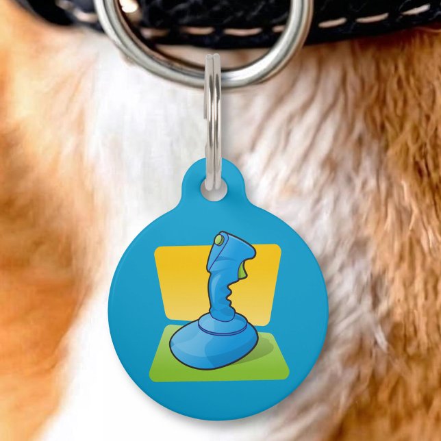 Médaillon Pour Animaux Joystick bleu (Créateur téléchargé)