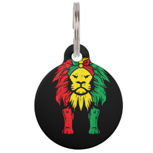 Médaillon Pour Animaux Junetdix African Lion Rasta Reggae Hommes Femmes E