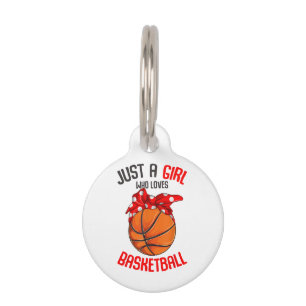 Médaillon Pour Animaux Juste une fille qui aime la fille de basket-ball
