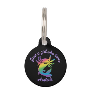 Médaillon Pour Animaux Juste une fille qui aime les axolotls personnalisa