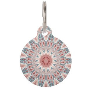 Médaillon Pour Animaux Kaleidoscope Abstrait moderne Mandala Fractal Art
