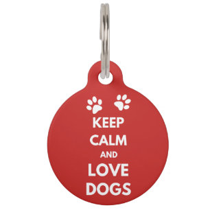 Médaillon Pour Animaux Keep calm and love dogs