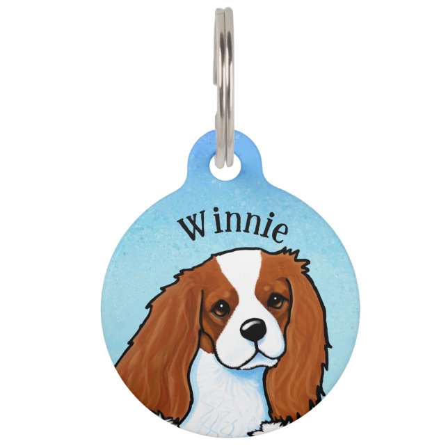 Médaillon Pour Animaux KiniArt Cavalier Spaniel Étiquette d'identificatio (Devant)