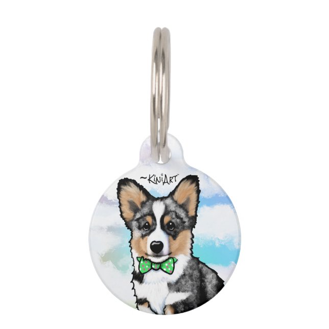 Médaillon Pour Animaux KiniArt Merle Corgi (Devant)