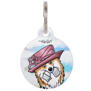 Médaillon Pour Animaux KiniArt Royal Corgi Étiquette d'identification pou