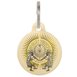 Médaillon Pour Animaux Kokopelli Duo - L'Homme dans le Labyrinthe - Solei