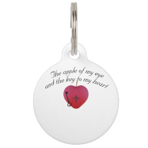 Médaillon Pour Animaux La pomme de mon oeil et la clé de mon coeur