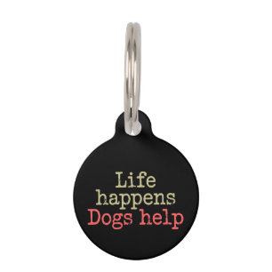 Médaillon Pour Animaux La vie arrive les chiens aident Vintage Rétro Amat