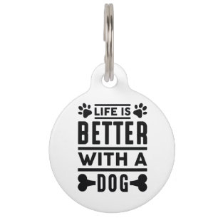 Médaillon Pour Animaux La vie est meilleure avec un chien