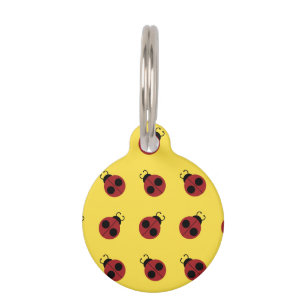 Médaillon Pour Animaux Ladybug 60s rétro cool rouge jaune