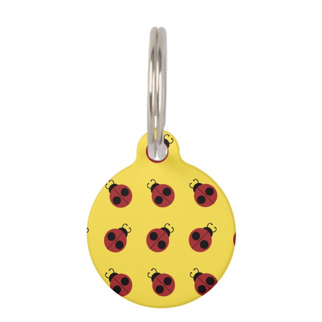Médaillon Pour Animaux Ladybug 60s rétro cool rouge jaune (Devant)
