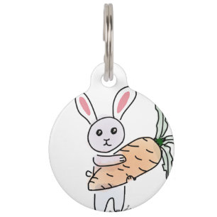 Médaillon Pour Animaux Lapin avec une carotte