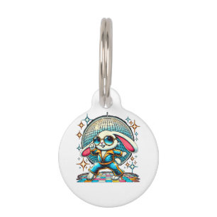 Médaillon Pour Animaux Lapin Disco Esthétique