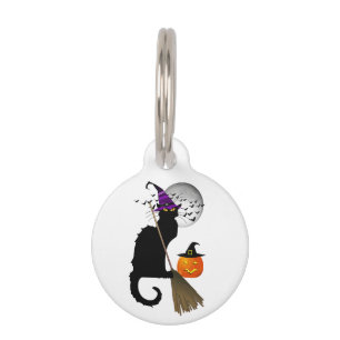 Médaillon Pour Animaux Le Conversation Noir - Chat aux Sorcières d'Hallow