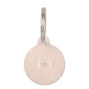Médaillon Pour Animaux Le joli or rose élégant et rougissent géométri