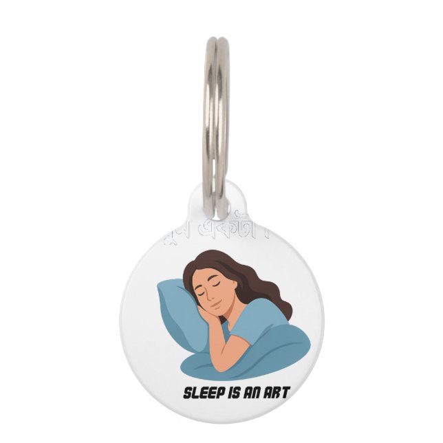 Médaillon Pour Animaux le sommeil est un art (Devant)