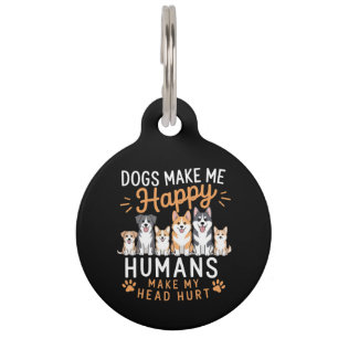 Médaillon Pour Animaux Les chiens me rendent heureux amoureux des chiens 