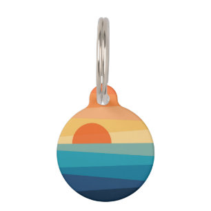 Médaillon Pour Animaux lever de soleil géométrique Abstrait