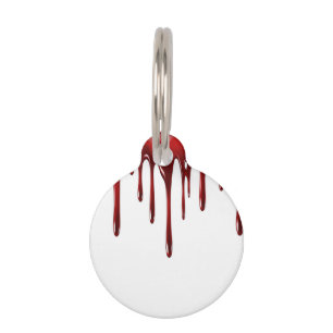 Médaillon Pour Animaux Lèvres de sang tombées blanc