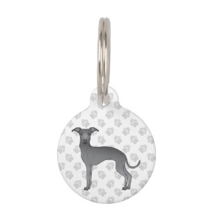 Médaillon Pour Animaux Lévrier Italien Bleu Chien de Dessin Animé Mignon