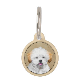 Médaillon Pour Animaux Lhasa Apso Puppy Peinture - Cute Original Chien Ar