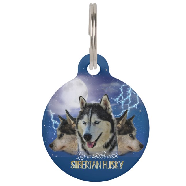 Médaillon Pour Animaux Life Is Better With A Siberian Husky (Dos)