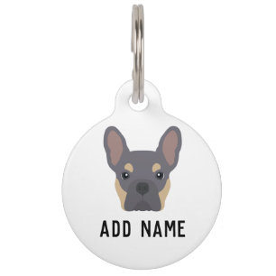 Médaillon Pour Animaux Lilac et Tan French Bulldog