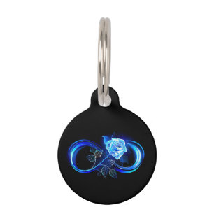Médaillon Pour Animaux L'infini lumineux avec une rose bleue