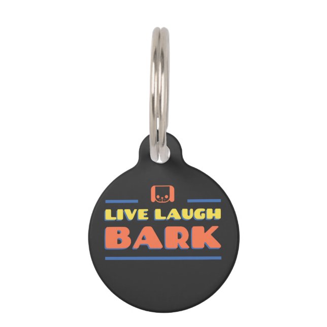 Médaillon Pour Animaux Live Laugh Bark (Devant)