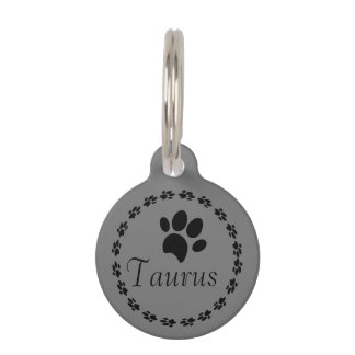 Médaillon Pour Animaux Logo circulaire empreinte de patte Nom