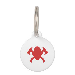 Médaillon Pour Animaux logo pompier silhouette rouge