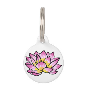Médaillon Pour Animaux Lotus rose