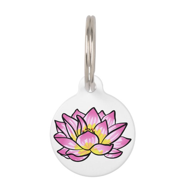 Médaillon Pour Animaux Lotus rose (Devant)