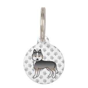 Médaillon Pour Animaux Louveteau gris clair Husky sibérien Chien de dessi