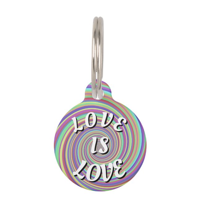 Médaillon Pour Animaux Love Is Love Fierté (Devant)