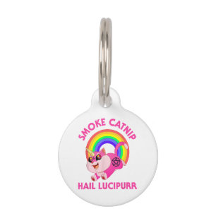 Médaillon Pour Animaux Lucipurr à la grêle à la fumée, Funny Satan Chat U